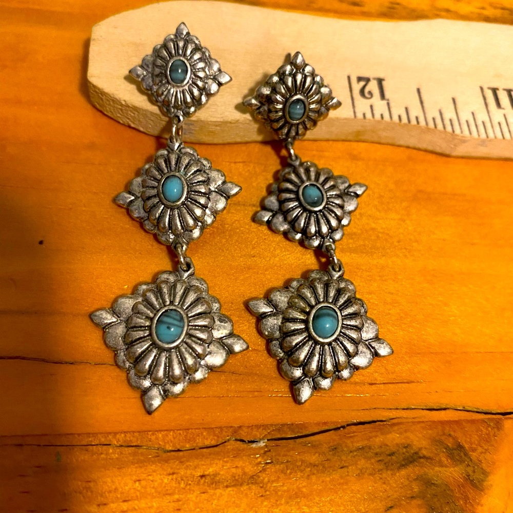 Silver and turquoise earrings